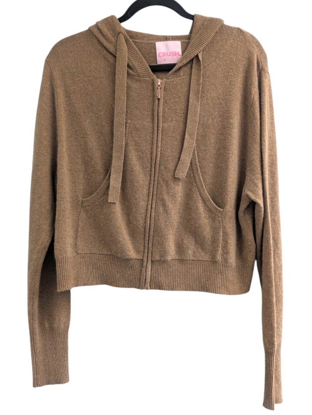 CRUSH Tan Cashmere Zip Hoodie